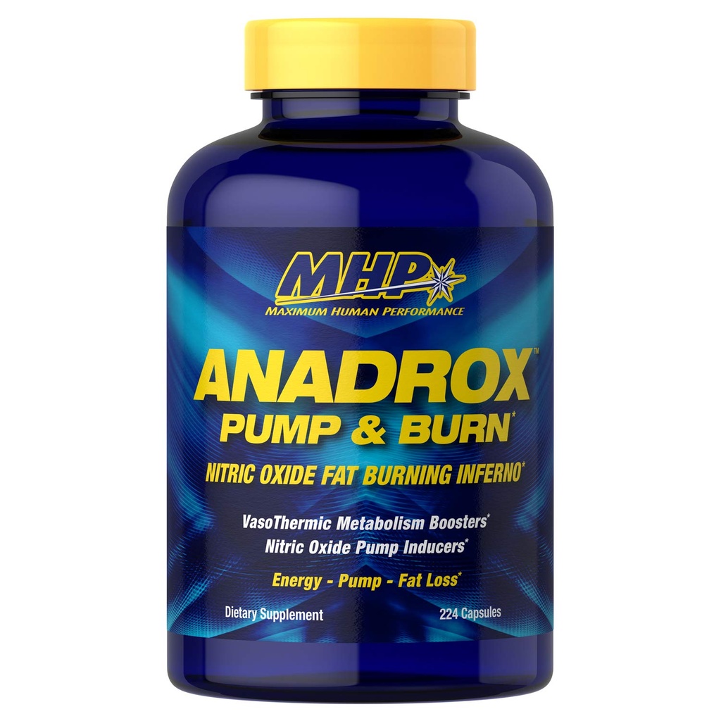 MHP Anadrox Pump & Burn, Nitrooxide Fat Burning Inferno, 224 kapsler