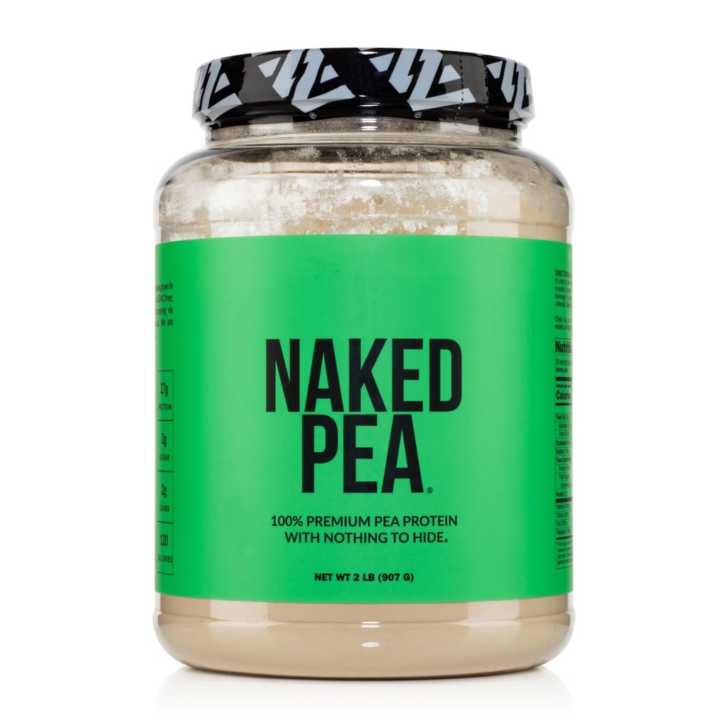 NAKED Pea - 2LB 100% Pea Protein Powder fra nordamerikanske gårde - Unflavored Vegan Pea Protein Isolate - Plant Protein Powder, Nem til den største - 30 Servere