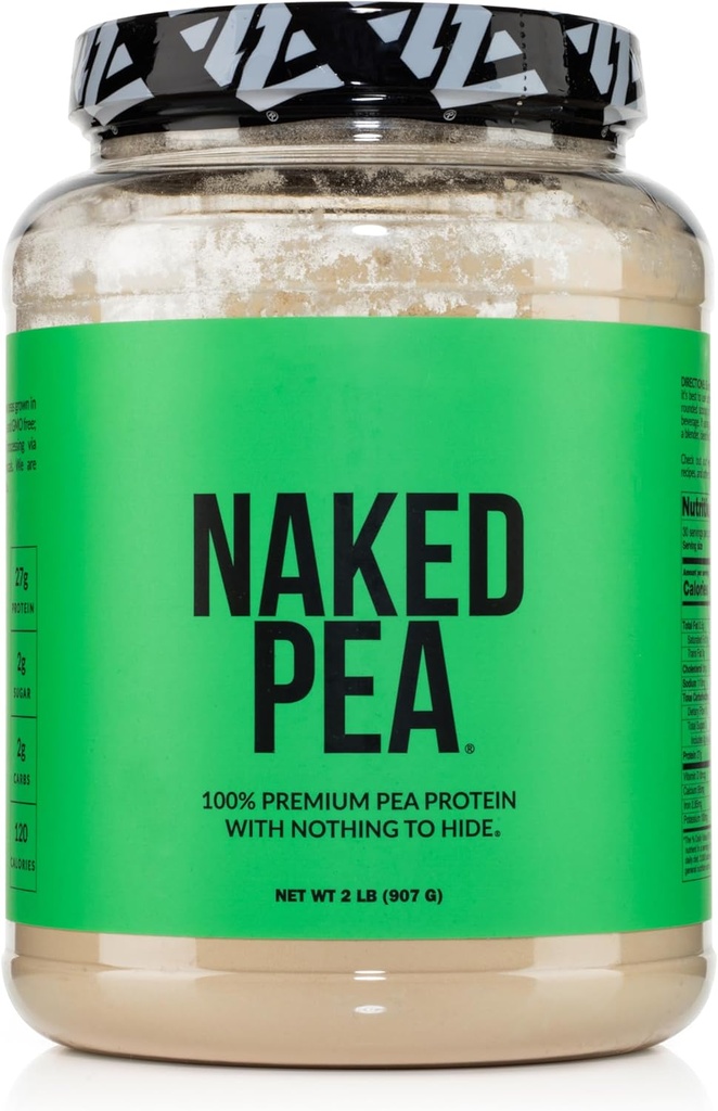 NAKED Pea - 2LB 100% Pea Protein Powder from North American Farms - Unflavored Vegan Pea Protein Isolate - Plant Protein Powder, Easy to Digest - 30 Servings