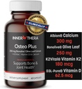 Osteo Plus 4- in-1 Samlet tillæg - Calcium med vitamin D3, K2 og Bonolive - Understøtter sund aldring - Gluten- fri, Non- GMO, Vegan (60 Greve)