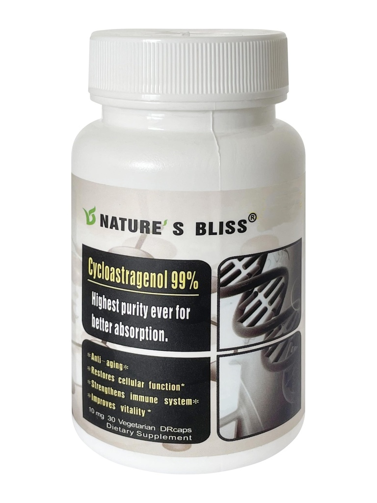 Naturens lyksalighed Cycloastagenol Supplement, 10 mg per Serving- 124; Science- Backed to Support Tlomere Længde, sund aldring & DNA struktur, Mavesmerter Protected, Super Absorption, 30 kapsler
