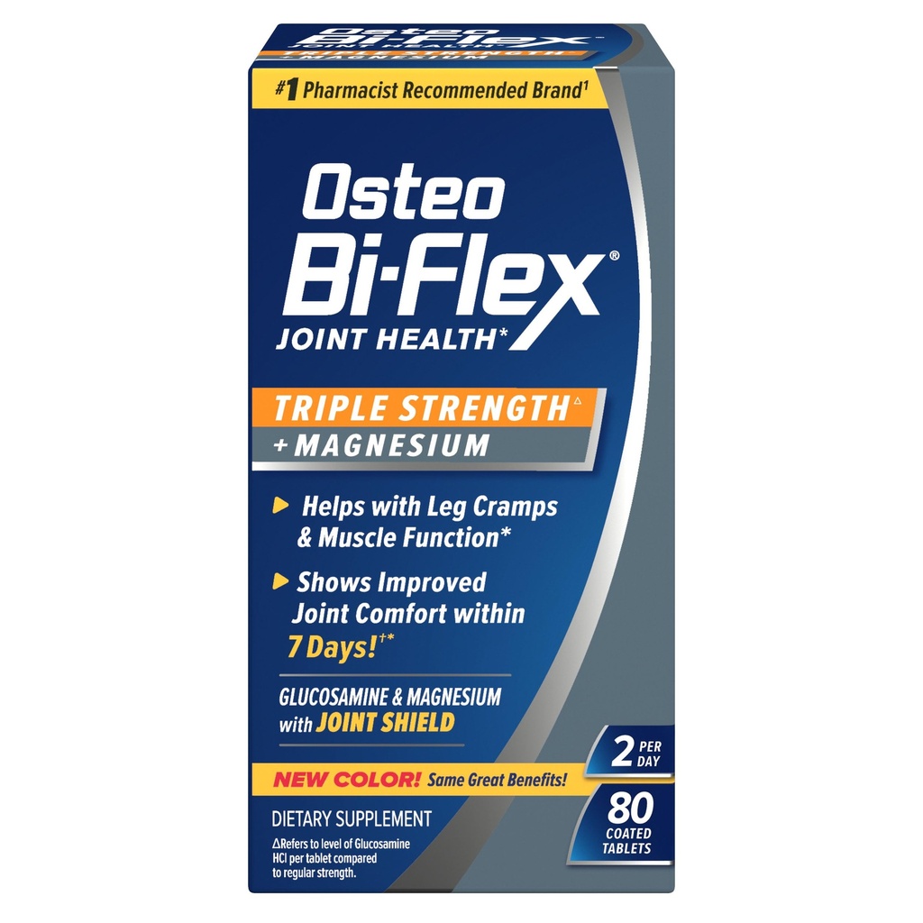 Osteo Bi- Flex Triple Strength Joint Supplement med Glucosamin & Magnesium, Gluten Free, 80 tabletter