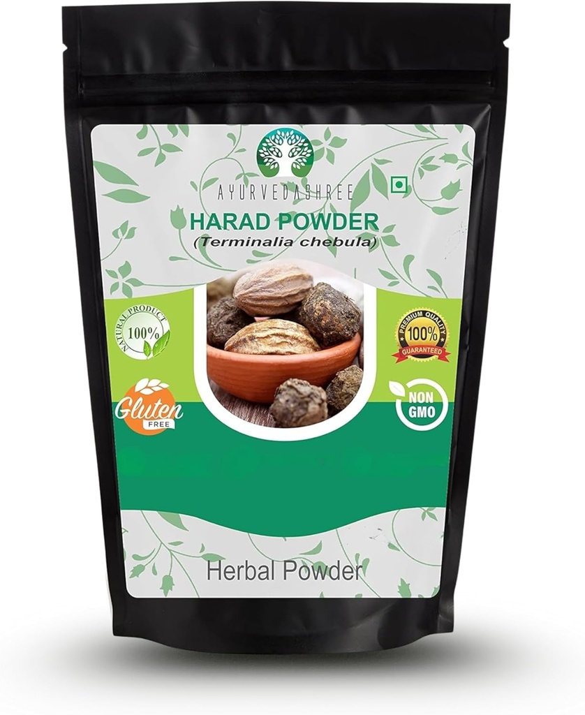 Haritaki Powder 200 Gm I Terminalia Chebula Powder I en ayurvedic Herb for afgiftning og foryngelse for Vata I Vata Kapha og Pitta BalancerI Non GMO I Gluten Free I GMP Cerfibed