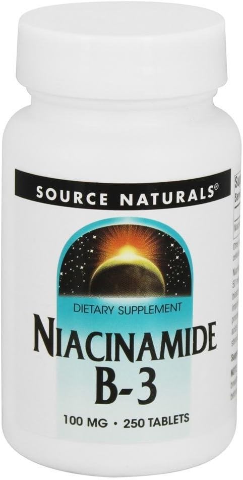 Source Naturals Niacinamid B-3 100mg Metabolisk Support - 250 tabletter