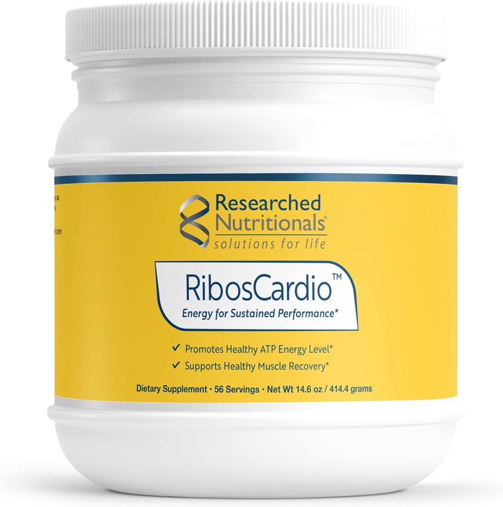 Forskede næringsdeklarationer RibosCardio ATP Energy Powder - D Ribose & L Carnitin supplement med Magnesium, Malic Acid - Understøtter muskel opsving, hjerte sundhed & hjerne sundhed (41,4 g)