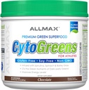 ALLMAX Nutrition - Cytogreens Super Green Powder, Infunderes med Spirulina, Spinach & Barley Grass, Understøtter immunforsvar & fordøjelse, Gluten Free & Vegan, 30 Servere (chokolade)