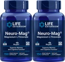 Life Extension Neuro- Mag 150 vegetariske kapsler (pakke med 2), Magnesium L- Threonate, Magtein Supplement