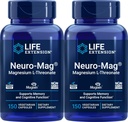 Life Extension Neuro- Mag 150 vegetariske kapsler (pakke med 2), Magnesium L- Threonate, Magtein Supplement