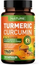 Gurkemeje 1965mg med Ginger & BioPerine Black Pepper Extract - Høj Absorption 95% Curcuminoider til Joint & Antioxidant Support - Non- GMO, Gluten- Free, Vegan - 120 Urtekapsler