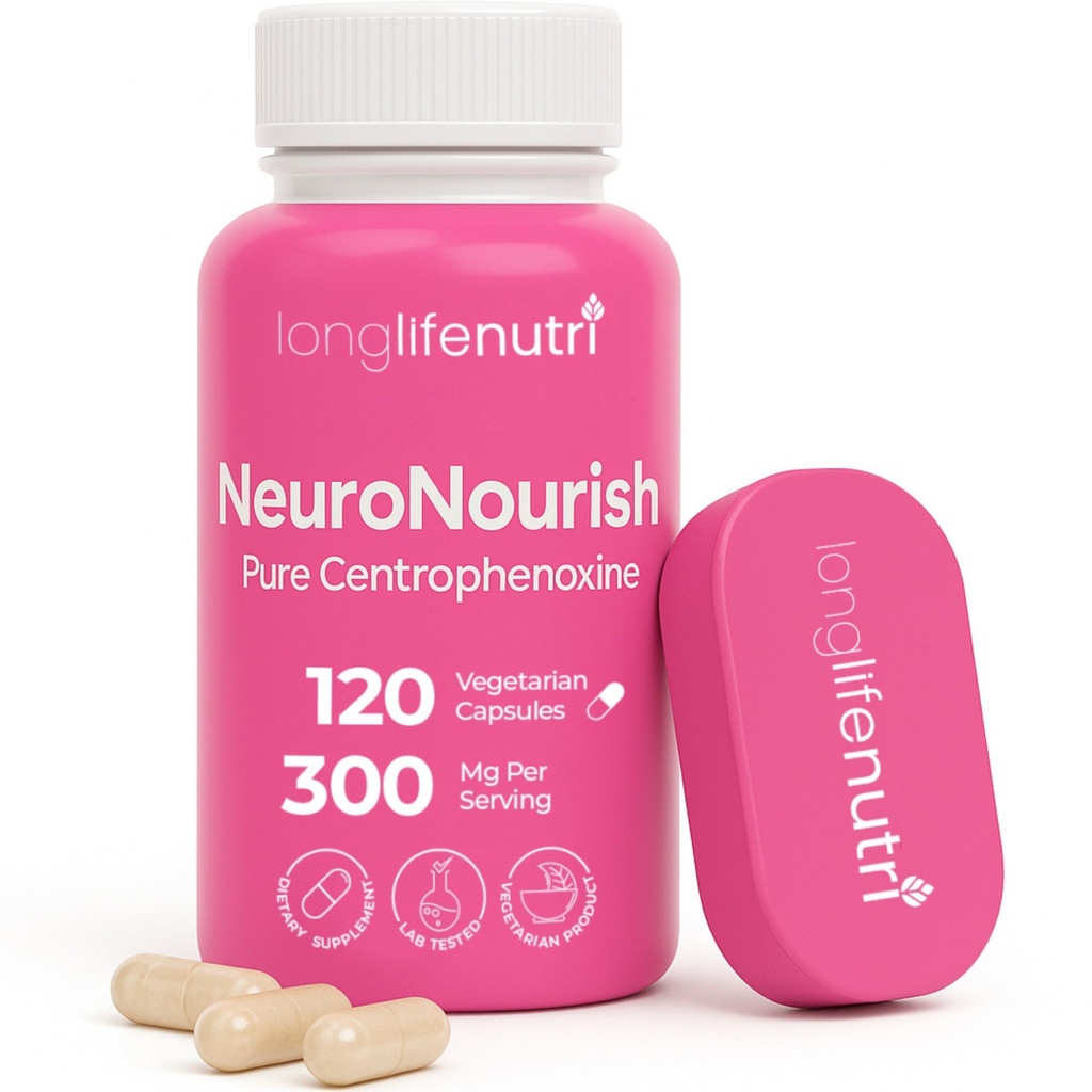NeuroNourish (Centrophenoxine) 300mg - 120 Vegetarian Capsules, 4-Month Supply, Natural Nootropic for Strengthening Memory, Focus, & Cognitive Function, GMP Certified, Made in USA