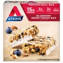 Askins Blåbær Græsk Yogurt Protein Meal Bar, High Fiber, 15g Protein, 3g Sukker, 5g Net Carbs, Meal Erstatning, Keto Friendly, 5 Greve