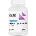 PureFormulas Alpha Lipoic Acid 100 mg ALA supplement til leverstøtte, antioxidanter, nerve, & cardiovaskulær sundhed Acid Alfa Lipoico 100mg neuropati supplement Non- GMO 60 tabletter