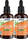 Now Supplements, Ashwagandha Liquid Extract, Organic, Immunsystem Support, 2 Fluid Ounces (pakke med 2)