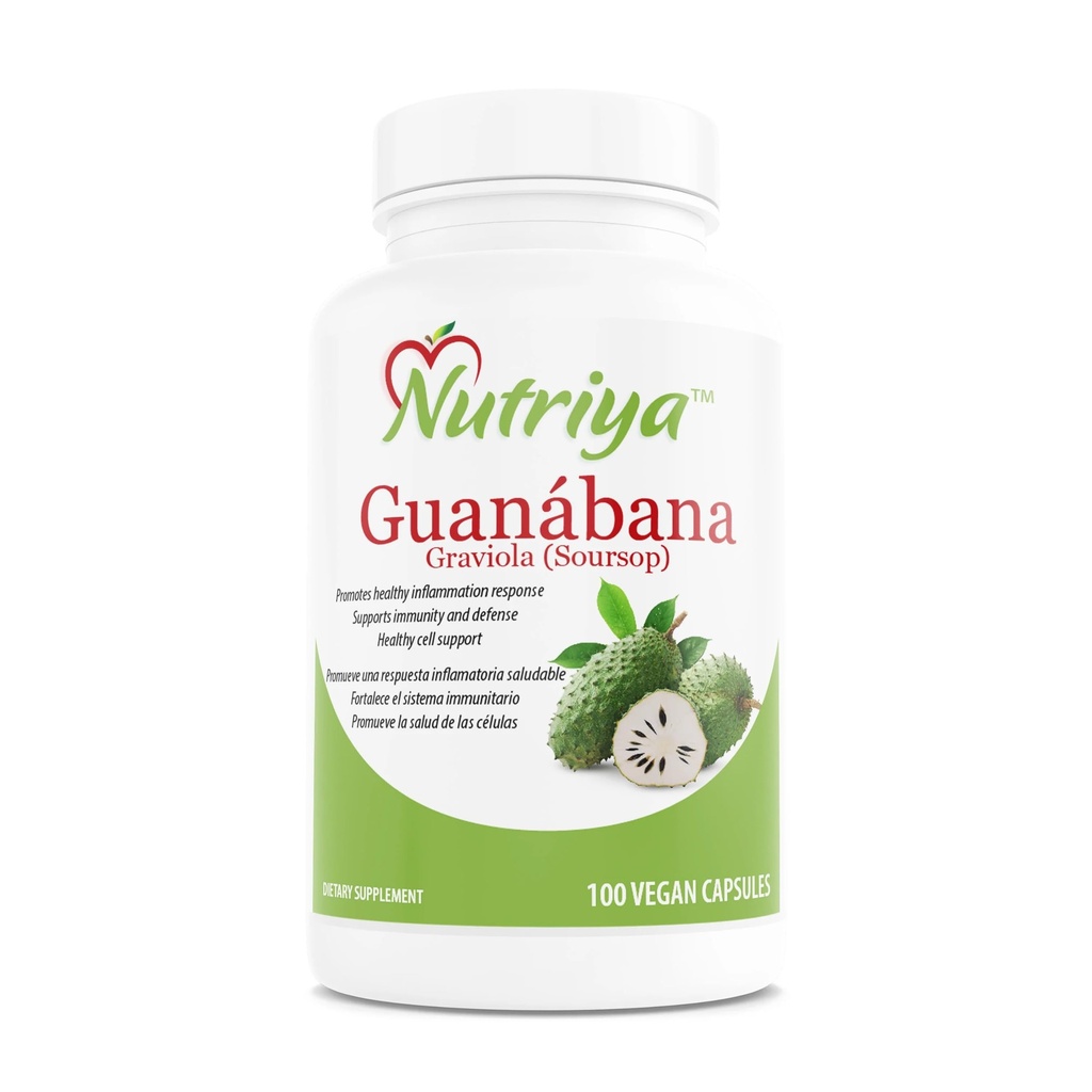 Guanábana (Gravila- Soursop) - Super Antioxidant- Understøtter sund Cell - Immunsystemet Booster - 100 vegetariske kapsler
