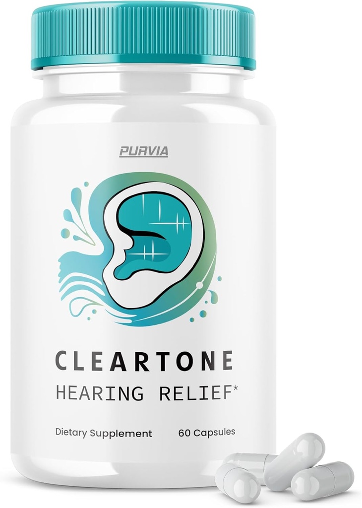 Cleartone Pills - Official Formula - Cleartone Tinnitus Hearing Support Pills, Clear Tone Pills Hearing Relief Maximum Strength Formula, Clear Tone Advanced Formula Vitamin Supplement (60 Capsules)