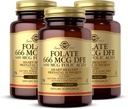 Solgar Folate 666 mcg DFE (Folinsyre 400 mcg) - 250 tabletter, Pack af 3 - Prenatal Support - Non- GMO, Vegan, Gluten Free, Dairy Free, Kosher - 750 Total Servering