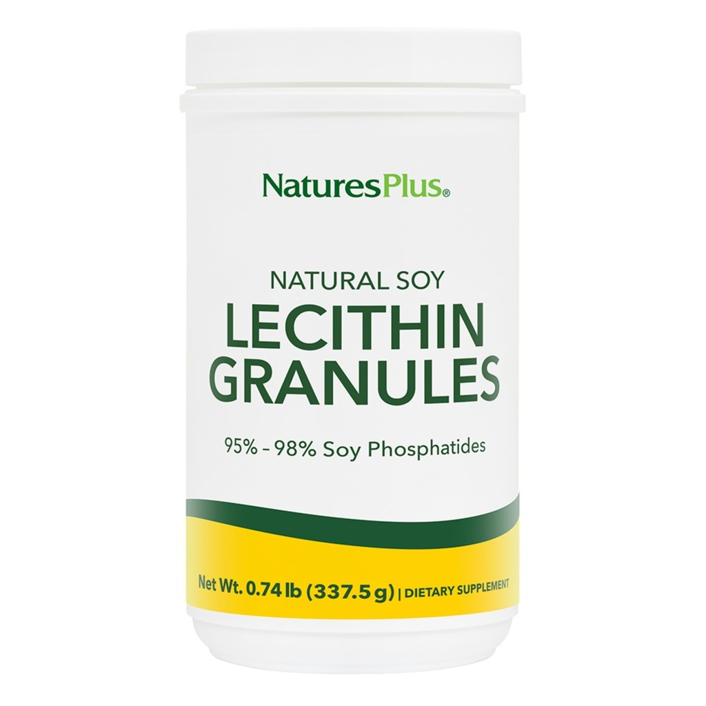 Natures Plus Lecithin Granules - 95% Soy Phosphatides, 12 oz - Lecithin Powder Supplement, Pleasant- Tasting, Oil- Free - Vegetar, Gluten- Free - 45 Serveringer