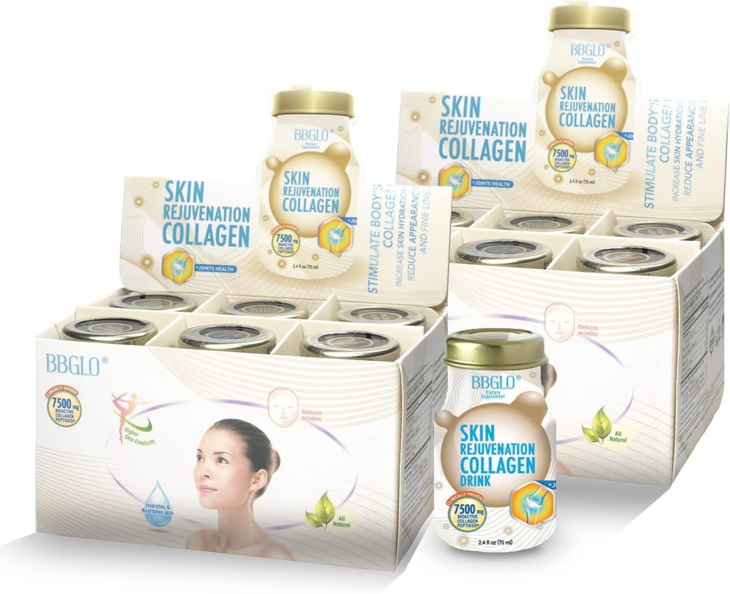BBGLO ® Hudforyngelse Collagen Drink - Anti Aging Complex, 2.4 fl. Oz (12 flasker, fælles)