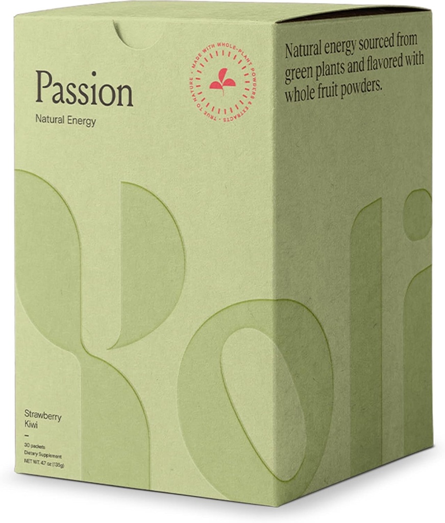 Yoli ® Passion Energy Drink Powder Mix - Natural Energy Drink Mix for Endurance og Stamina, 30 Pakker - Strawberry Kiwi Flavor