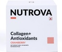 NUTROVA collagen + antioxidanter supplement - af Marine collagen pulver til mænd og kvinder, øger hudhygiejne, reducerer hudskader, understøtter sund hud, hår & negle, tranebær, 1 tæller, 30 Servere