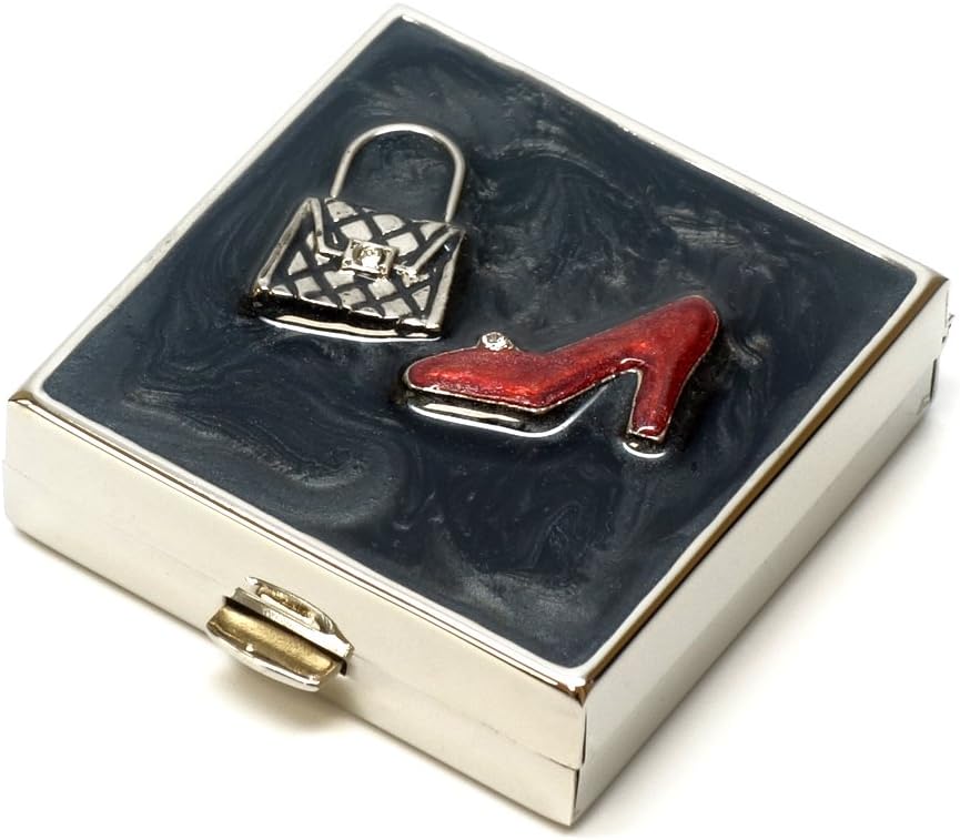 9311 Square Lille Pill Box Organizer Black Red Gold Kvinder rejse Pill sag Purse Pocket Container Daglig Portable Medicin Vitamin Box Medicin supplement Mini Storage