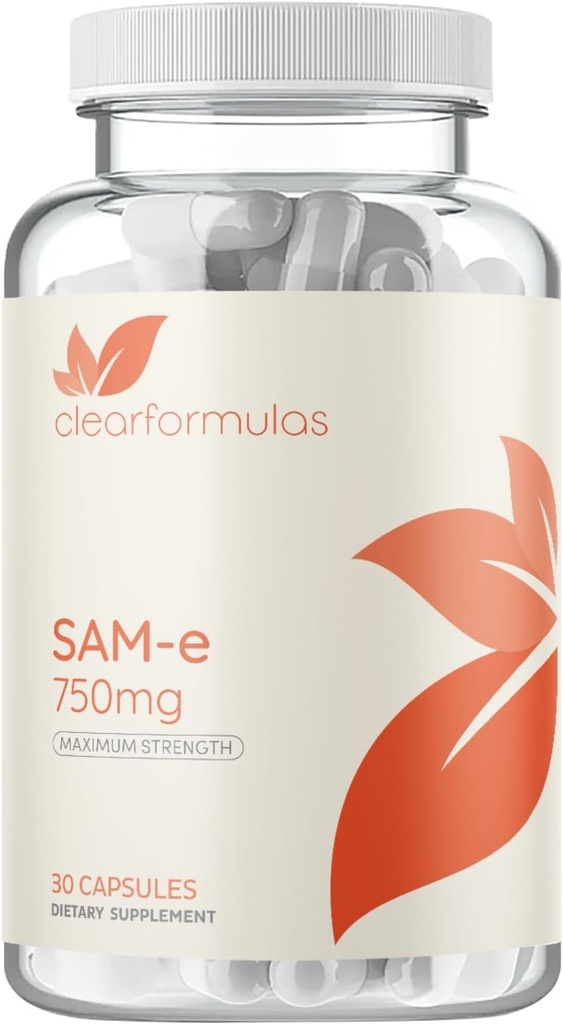 Bioactive SAM- e 750mg - High Strength SAM- e Supplement with Biological Active S, S Form for Lever and Mood Support - Vegan Non- GMO Konserveringsfri - Lavet i USA (30 kapsler)
