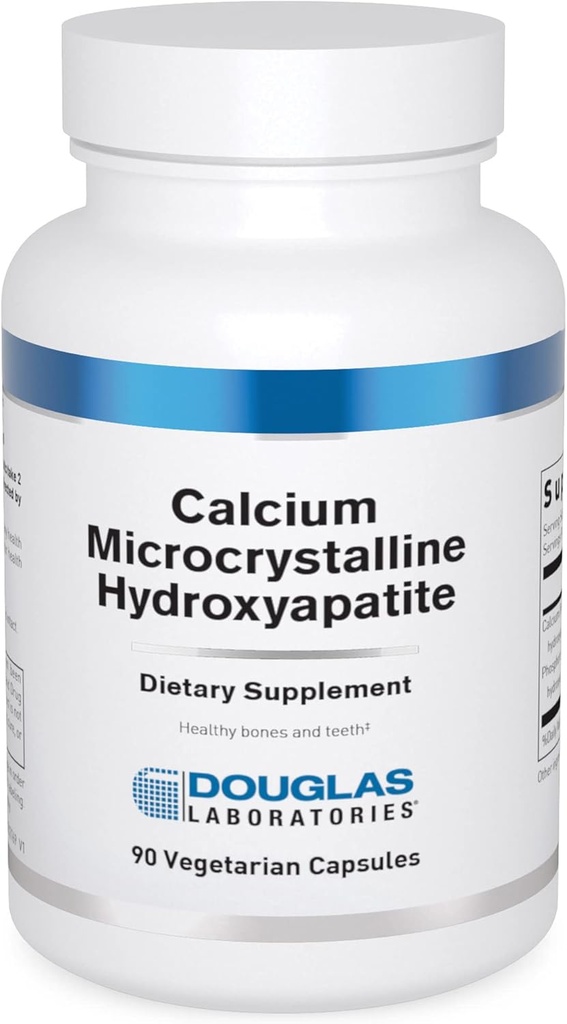 Douglas Laboratories Calcium Mikrokrystallinsk Hydroxyapatit - Tænder og knogler Sundhedsstøtte * - med Calcium & Phosphorus Mikronutrients - Kosttilskud - 90 tabletter