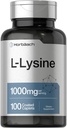 Horbäach L-Lysine 1000mg | 100 Coated Caplets | Free Form Dietary Supplement | Essential Amino Acid | Vegetarian, Non-GMO, and Gluten Free Formula