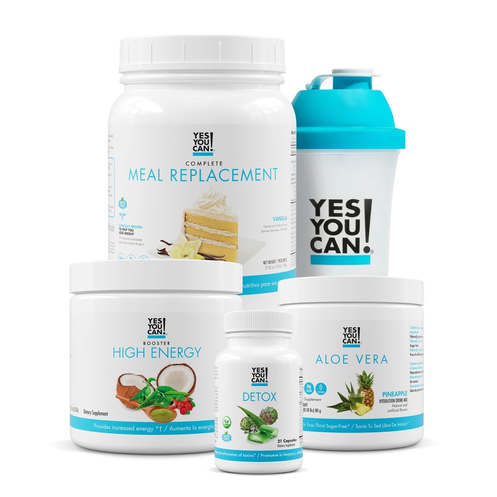 Ja Du kan! Detox Plus Kit (Meal Erstatning Vanilla, Aloe Vera Pineapple) - Komplet Meal Erstatning Powder, High Energy Shake Booster, Aloe Vera Detox supplement, Health Transformation