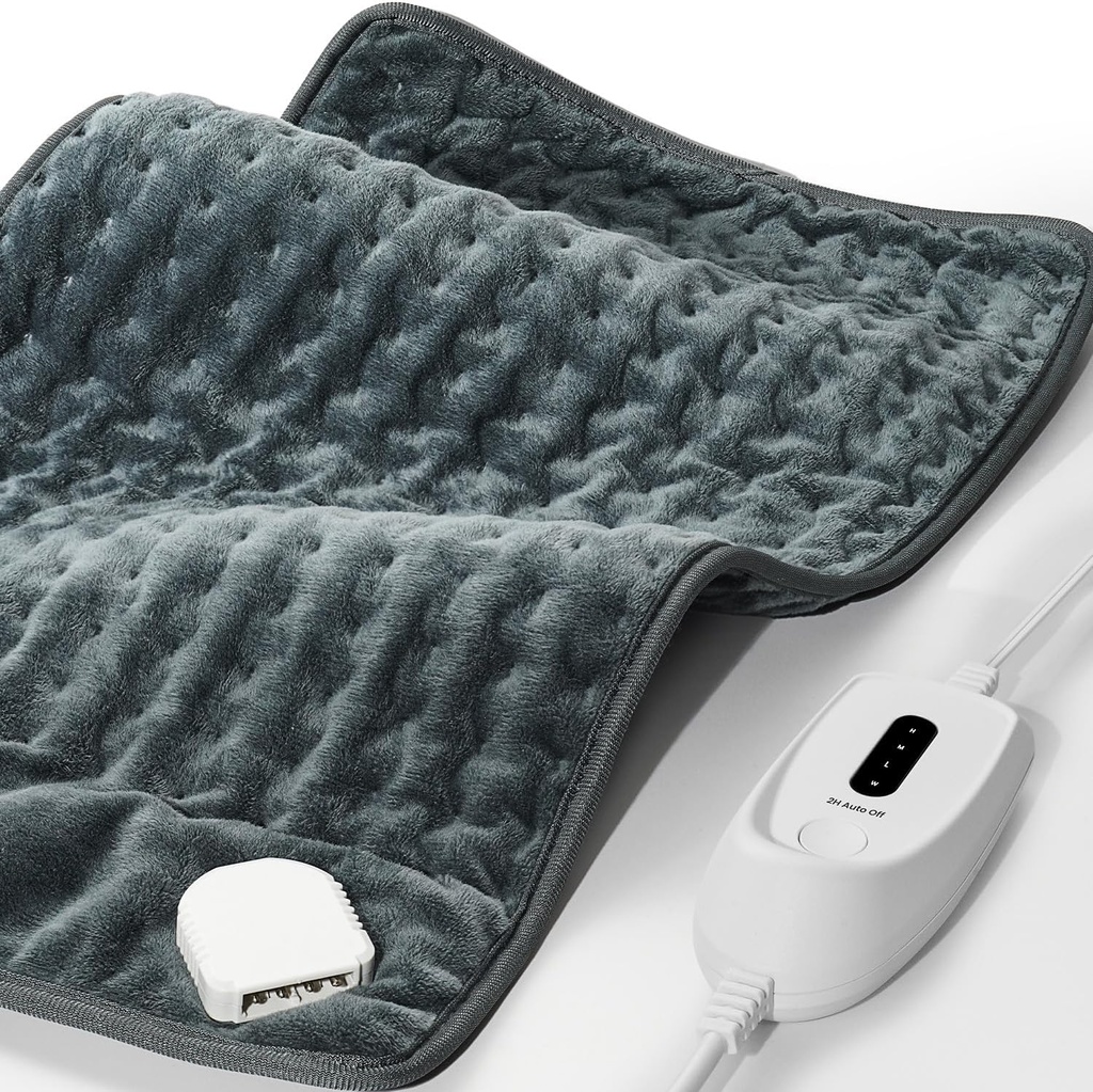 Heating Pad for Back Pain and Period Cramps, FSA HSA Eligible, 12"x 24" Large Electric Heating Pad for Cramps, Muscle Aches, Arthritis, Shoulder, 2H Auto Shut Off, Machine Washable, Moist and Dry