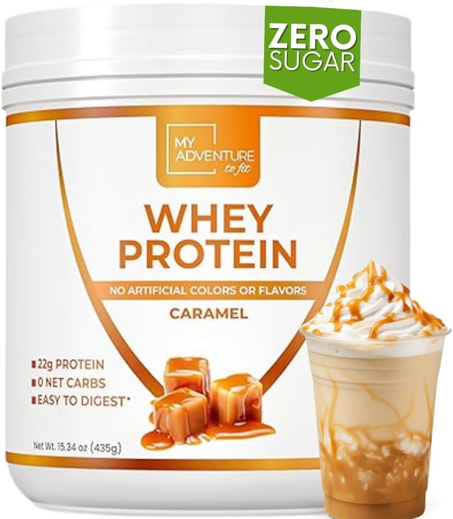 Whey Isolate Protein Powder - Lavt Carb Protein Powder for Kvinder - Sødet med Stevia Whey Isolate Protein for Muskelvækst - Natural Clean Protein Powder (Caramel, 15 Servere)