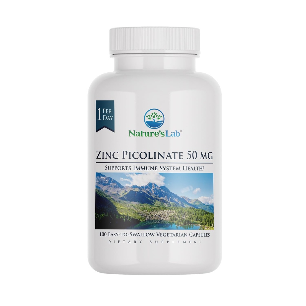 Nature 's Lab Zink Picolinate 50 mg - stærkt Absorberet Zink supplement - 100 kapsler (3 måneders Tilgang)