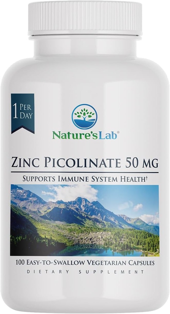 Nature 's Lab Zink Picolinate 50 mg - stærkt Absorberet Zink supplement - 100 kapsler (3 måneders Tilgang)