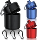 Lille pill sag, (3 Pack) Keychain pill Holder med stærke Carabiners Transportable Vandtæt Travel Pill Container Carrier Mini Metal Pill Box flaske med nøglering til medicin Øre Plug Smykker