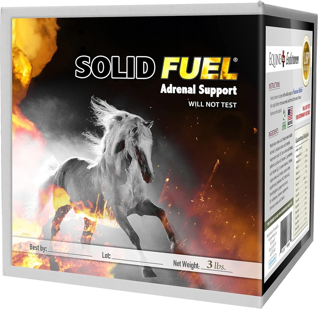 SOLID BRÆNDSTOF - Performance Horse Supplement - Vitaminer, mineraler og aminosyrer til binyrebarkstøtte & Endurance