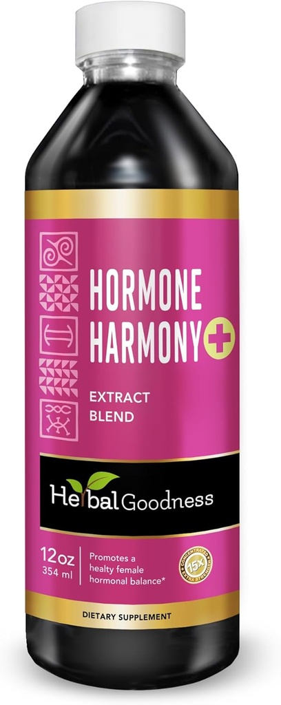 Herbal Godhed Hormone Harmony, Menopause Kosttilskud til kvinder, Hormone Balance til kvinder, Perimenopause Kosttilskud, Organic Østrogen Supplement, Happy Hormones, Fertilitet, Amning 1 btl (12oz)