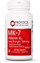 PROTOKOL FOR LIV BALANCE MK- 7 Vitamin K2 300mcg - Ekstra styrke - VIT K Supplement - MK- 7 Vitamin K2 Life Balance - Support Bone Health & Vaskulær Elasticitet - Non- GMO & Vegan - 60 Veg Kapsler