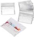 Deke Home - 100 Pack Clear Resealable Pill Tasker (4x2,75 in), Rejse medicin Pouches med Write- On Label, BPA- Free Dispensible Pill Organizer for Medicin, Vitaminer & Kosttilskud