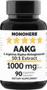 MONOHERB AAKG - L- arginin Alpha- ketoglutarat - 1000 mg - 90 Vegetariske kapsler