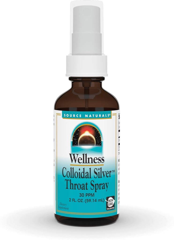Kilde Naturals Wellness Kolloid Sølv Hals Spray - 30 PPM - 2 Fluid oz