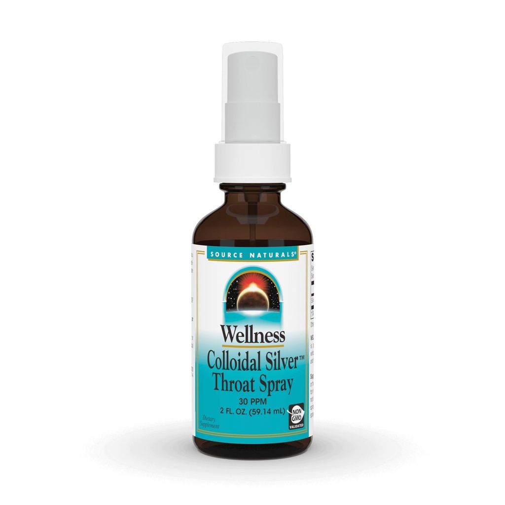 Kilde Naturals Wellness Kolloid Sølv Hals Spray - 30 PPM - 2 Fluid oz