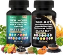 The Bundle of Shilajit and Sea Moss, Sea Moss, Black Seed Oil, Ashwagandha, Ginger, Shilajit, Rhodiola Rosea, Panax Ginseng, 120 Kapsler Alt i ét tillæg, (1 pakke).