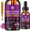 Mælk tidsel supplement til lever rense Detox & reparation, Lever Detox dråber med økologiske mælk tidsel frø, Artiskoke ekstrakt, Mælkebøtte, gurkemeje og Vegansk, ikke-GMO, Gluten- fri (2 Pack, 1 Fl Oz)