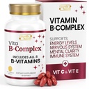 SIGNIFY NATUR VitaBComplex med vitamin C og E, B komplekse vitaminer til kvinder og mænd, BComplex Kosttilskud, VIT B1, B2, B3, B5, B6, B8, B9, B12, Super B Softgels - 60 CT