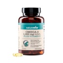 NatureWise Extra- Strength Omega 3 Fish Oil Supplement - 1000mg per servering - 600 EPA & 400 DHA og E-vitamin - Støtte til hjerte & hjerne sundhed - Lemon Flavor, GMO- Free - 60 Softgels [1-måned Supply]