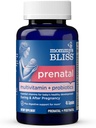 Mors Bliss Prenatal Multivitamin + Probiotika til kvinder w / folinsyre, understøtter Baby Development & Mors fordøjelse w / zink, B6-vitamin & B12, Ginger & cholin, Vegan & Gluten Free (45 Servere)