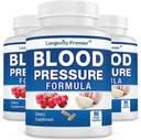 [3- Flaske Værdi Pack] Longevity Blood Pressure Formel [90 Kapsler] -Videnskabeligt formuleret - med 10 + standardiserede Urteekstrakter. Bedste blodtrykstillæg