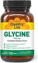 Country Life Glycin 500 mg med B- 6, 100 tabletter, Certificeret Gluten Free, Certificeret Vegan