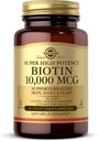 Solgar Biotin 10.000 mcg, 60 Vegetabilske kapsler - Energi, Metabolisme, fremmer sund hud, negle & hår - Super høj potens - non-GMO, Vegan, Gluten Free, Dairy Free, Kosher - 60 Servere